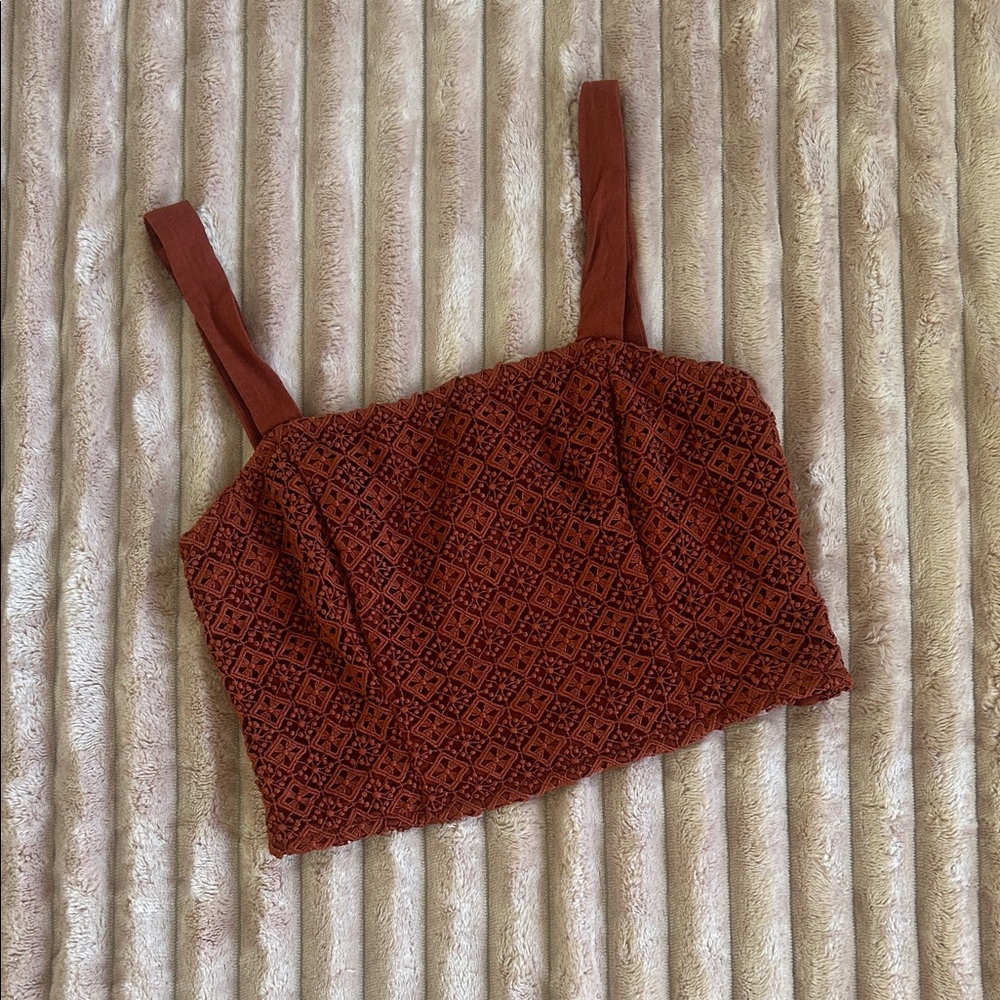 Hippie Burnt Orange Crop Top Tank